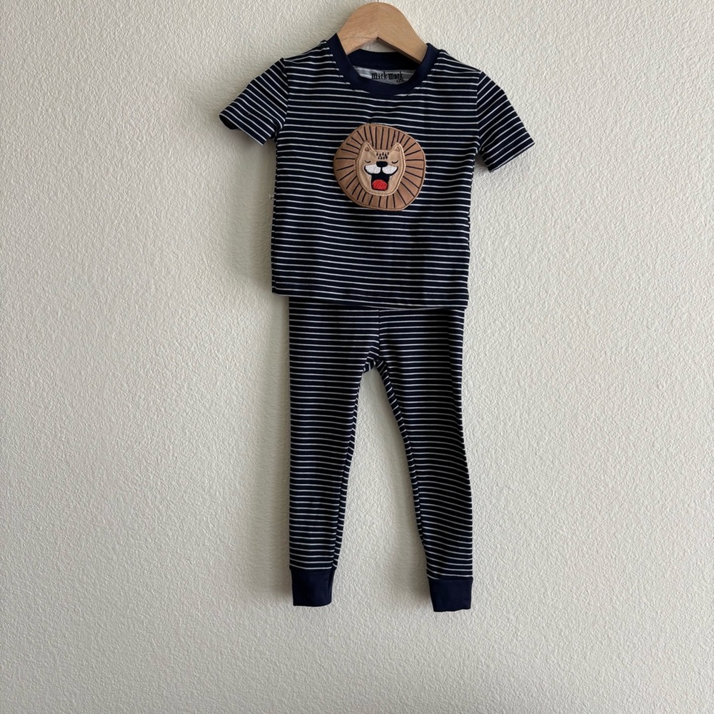 Mick Mack Super Soft Blue Pajama Set with Lion Design 18M